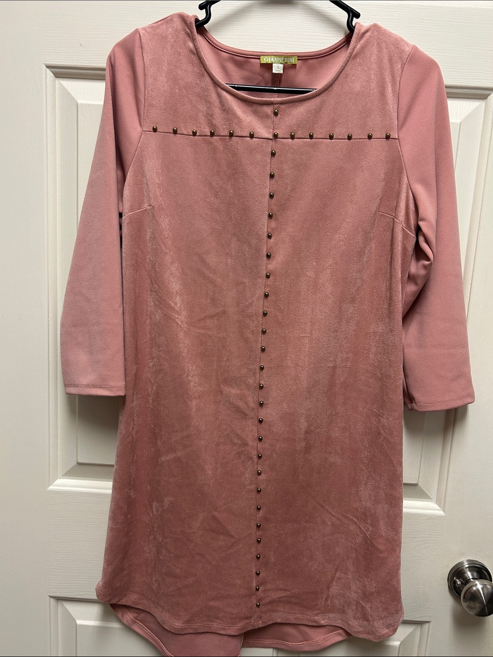 Gianni Bini Dusty Rose Stud-Trim Midi Dress